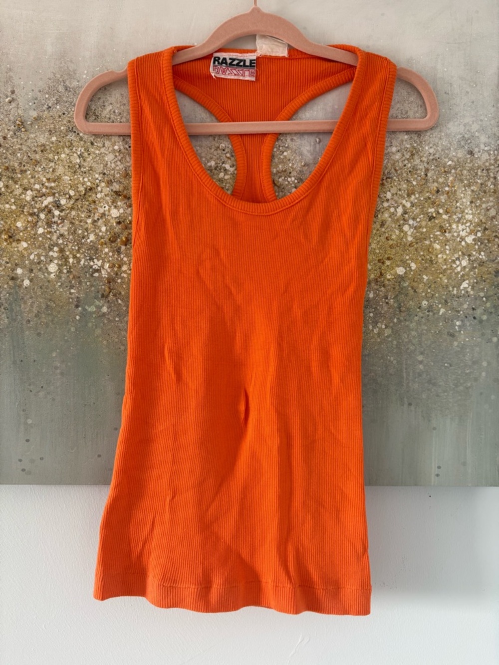 Orange Ribbed Racerback Tank (NWOT)